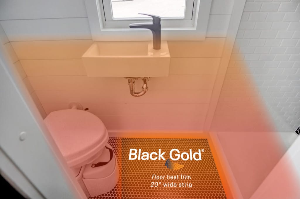 Black Gold electric radiant floor heat film for tiny house heating system