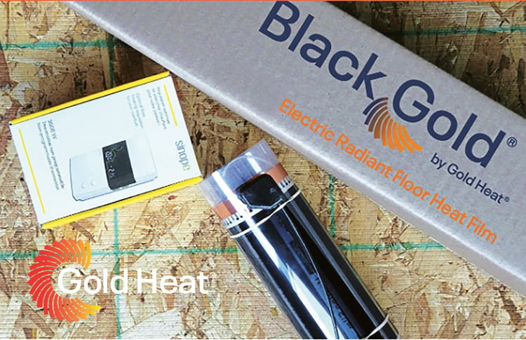 Black gold electric radiant floor heat film for tiny house and lvp